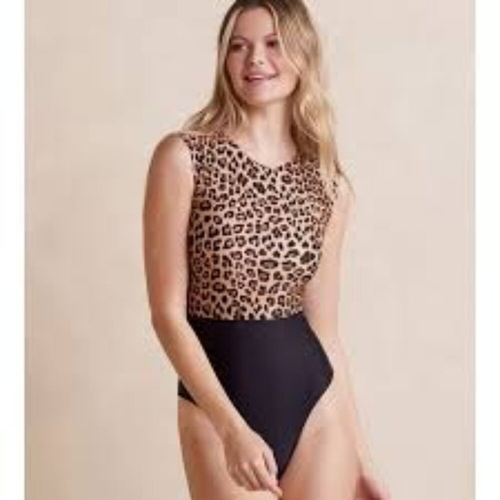 Summersalt The Surf Black and Leopard Print Size 8